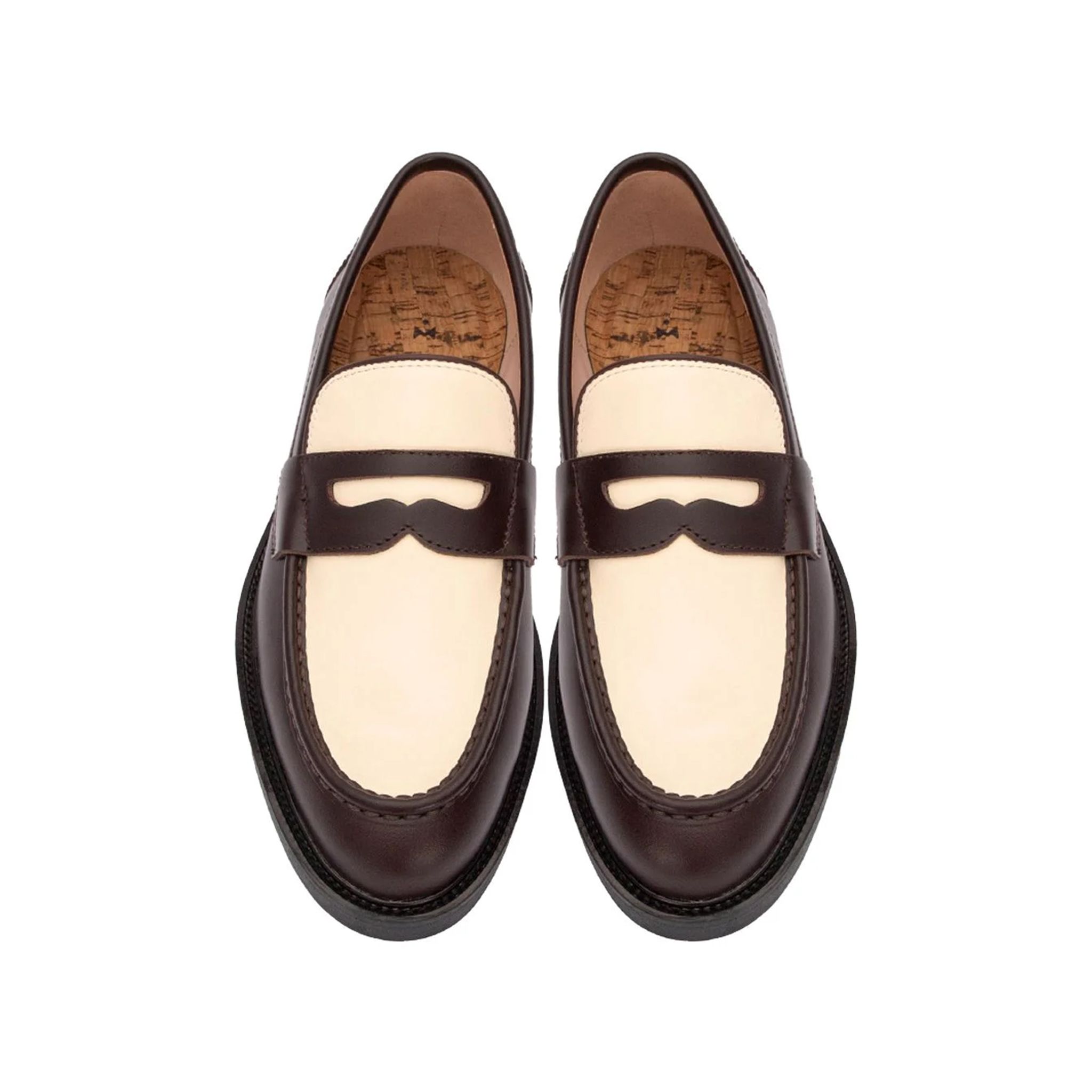 THE SEAN WOLF PENNY LOAFER - BROWN & OFF-WHITE