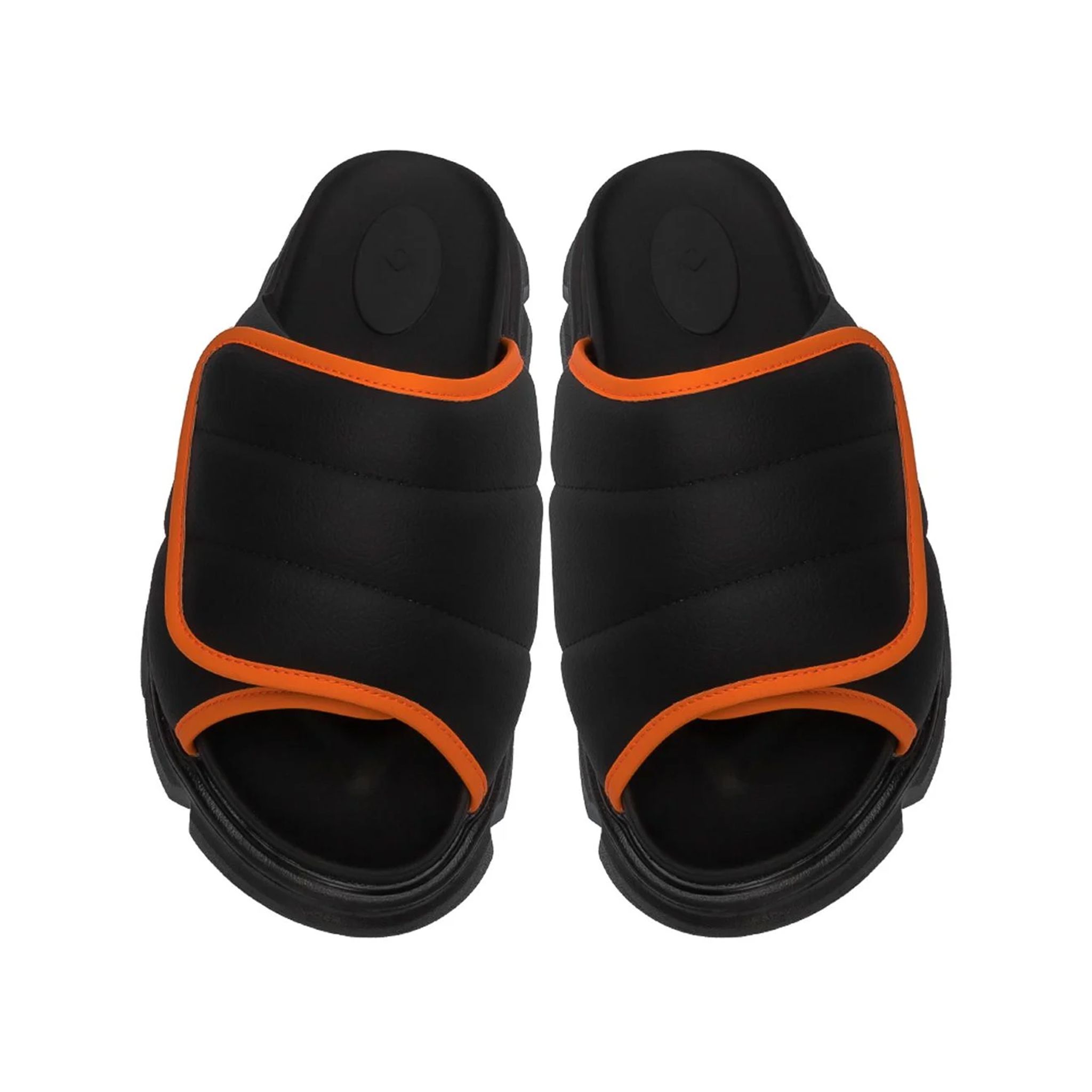 THE LARVA WOLF SLIDE SANDAL - BLACK ORANGE