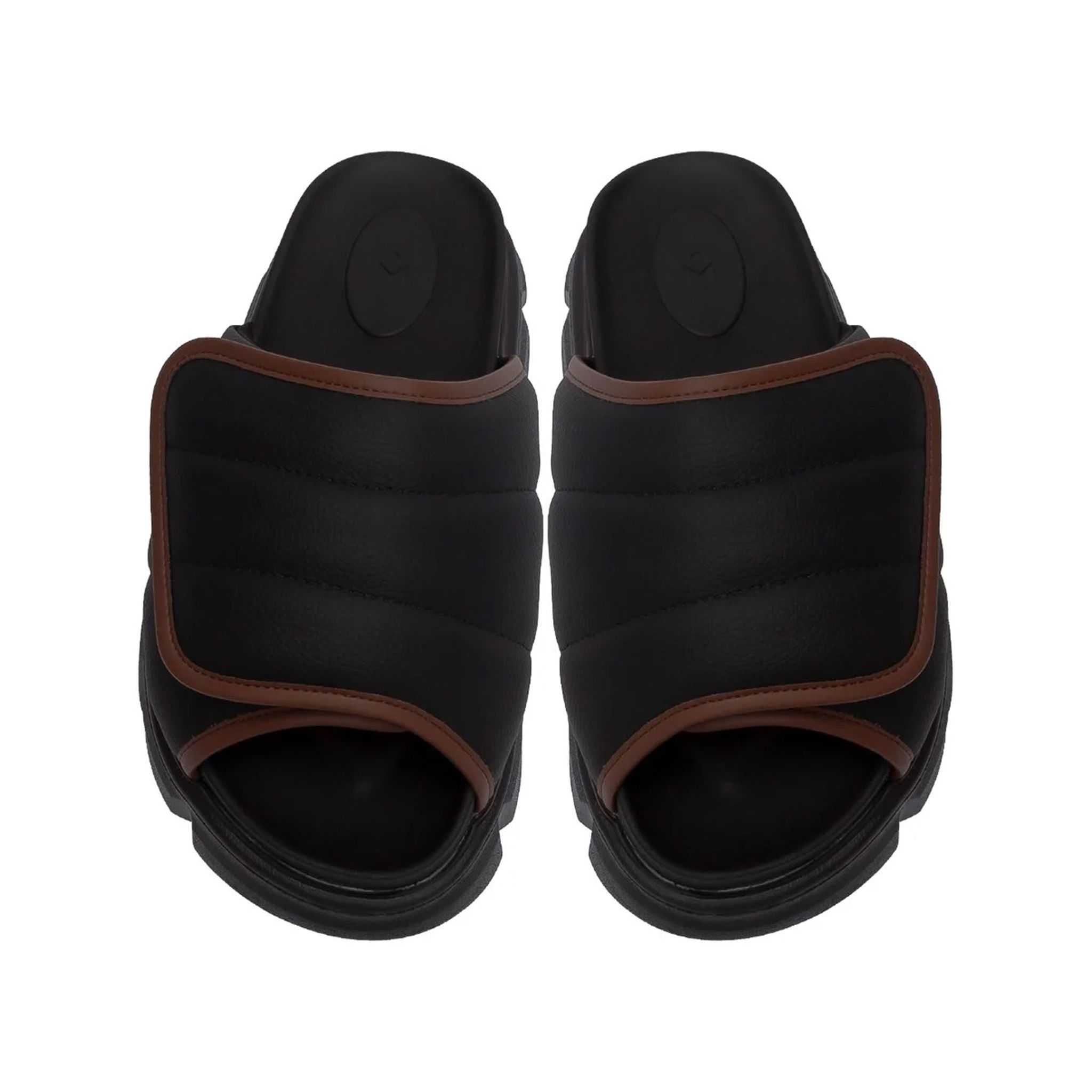 THE LARVA WOLF SLIDE SANDAL - BLACK BROWN