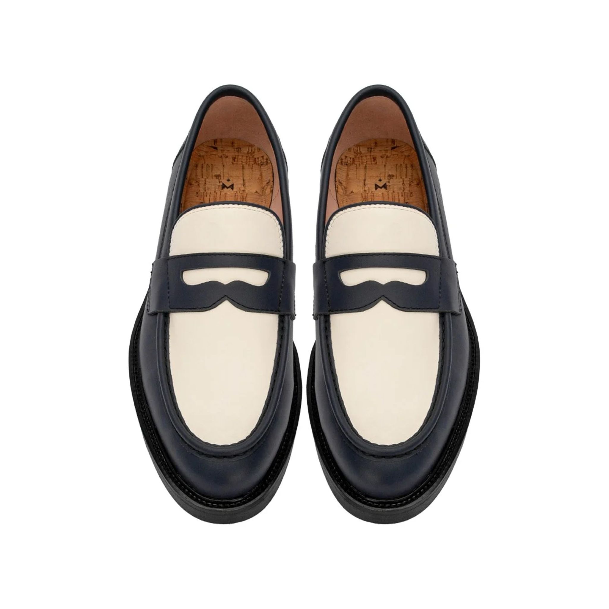 THE SEAN WOLF PENNY LOAFER - NAVY BLUE & OFFWHITE