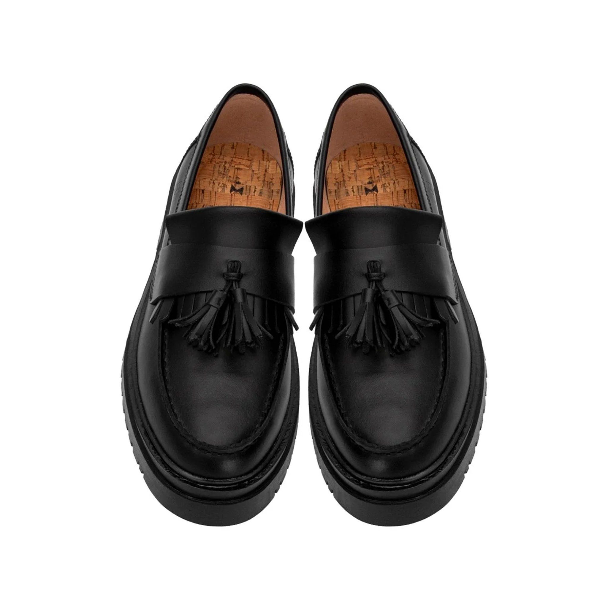 THE LADY WOLF CHUNKY TASSEL LOAFER - BLACK