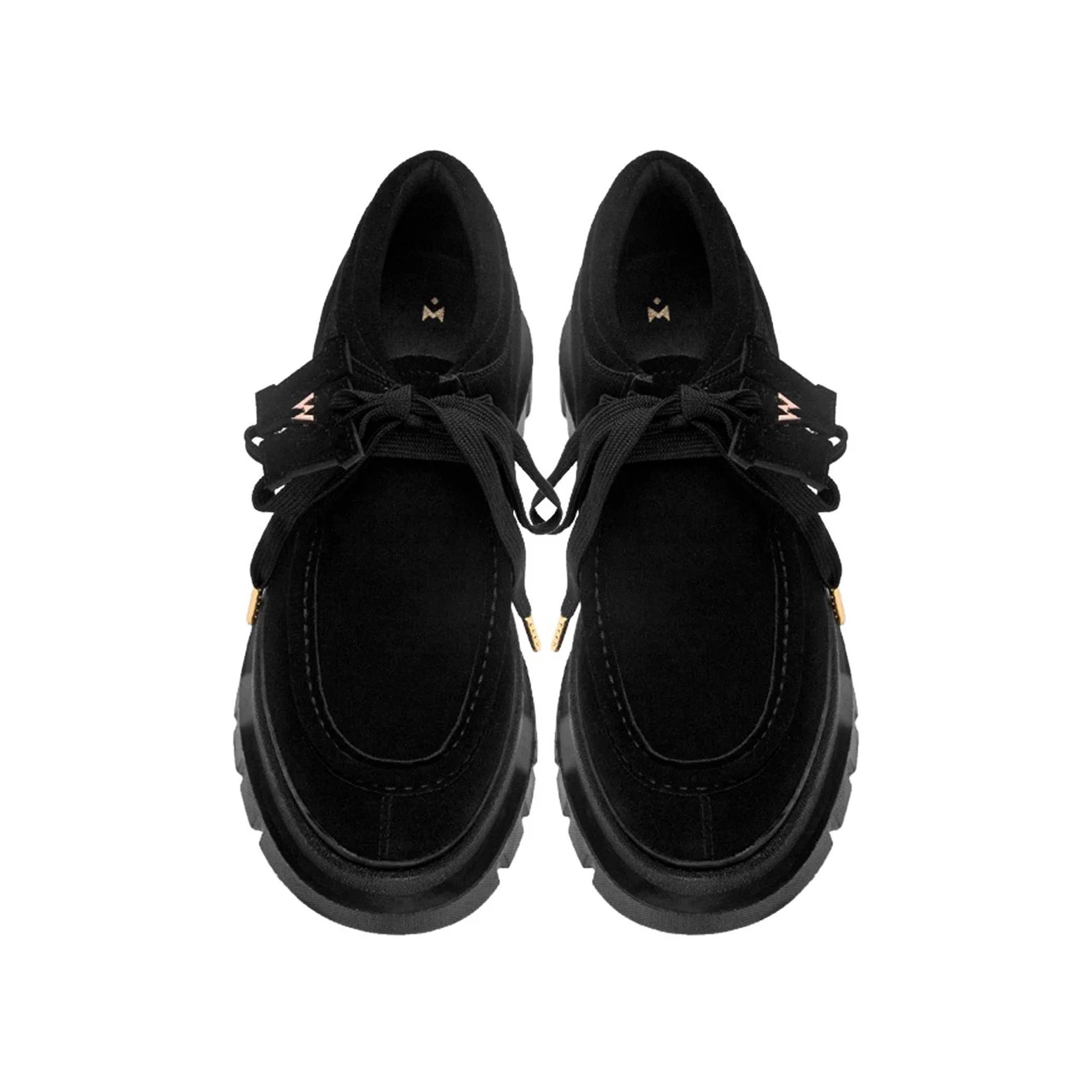 THE LADY WOLF R&E DERBY 4 EYELET - BLACK SUEDE