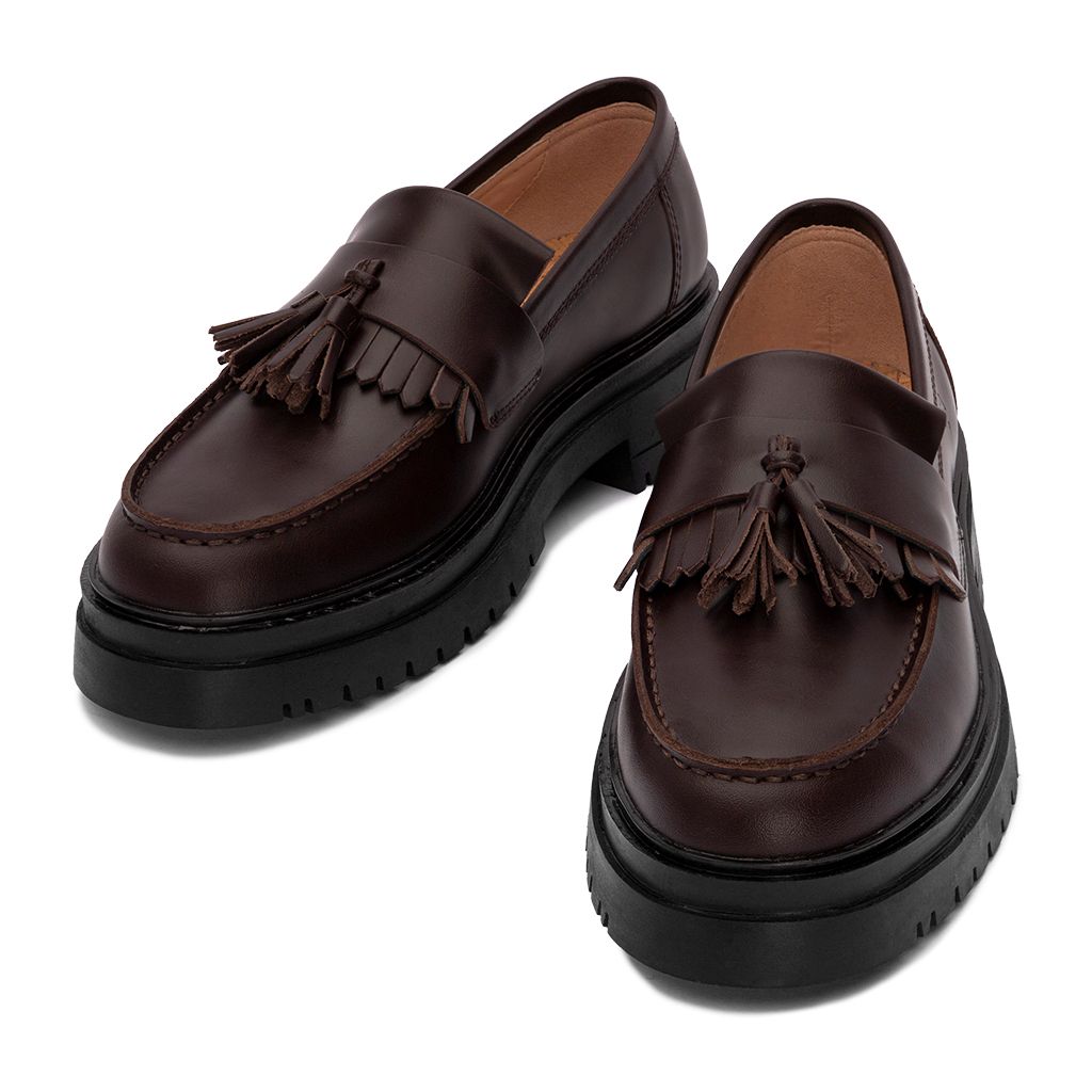 THE LADY WOLF CHUNKY TASSEL LOAFER - BROWN