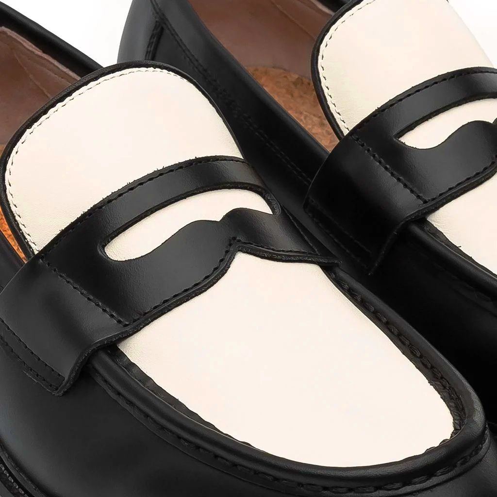 THE SEAN LADY WOLF PENNY LOAFER - BLACK OFF WHITE