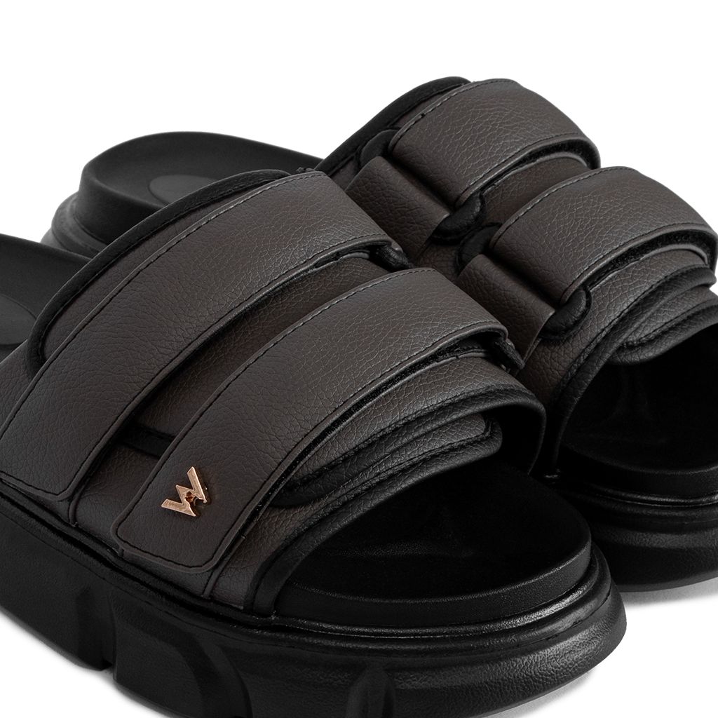 THEWOLF ESSENTIAL STRAP SLIDE SANDAL - GREY
