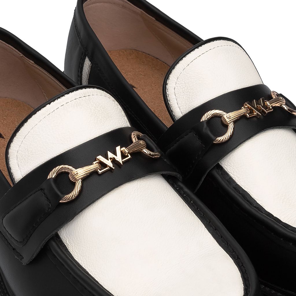THE SEAN LADY WOLF MODERN LOAFER - BLACK OFF WHITE