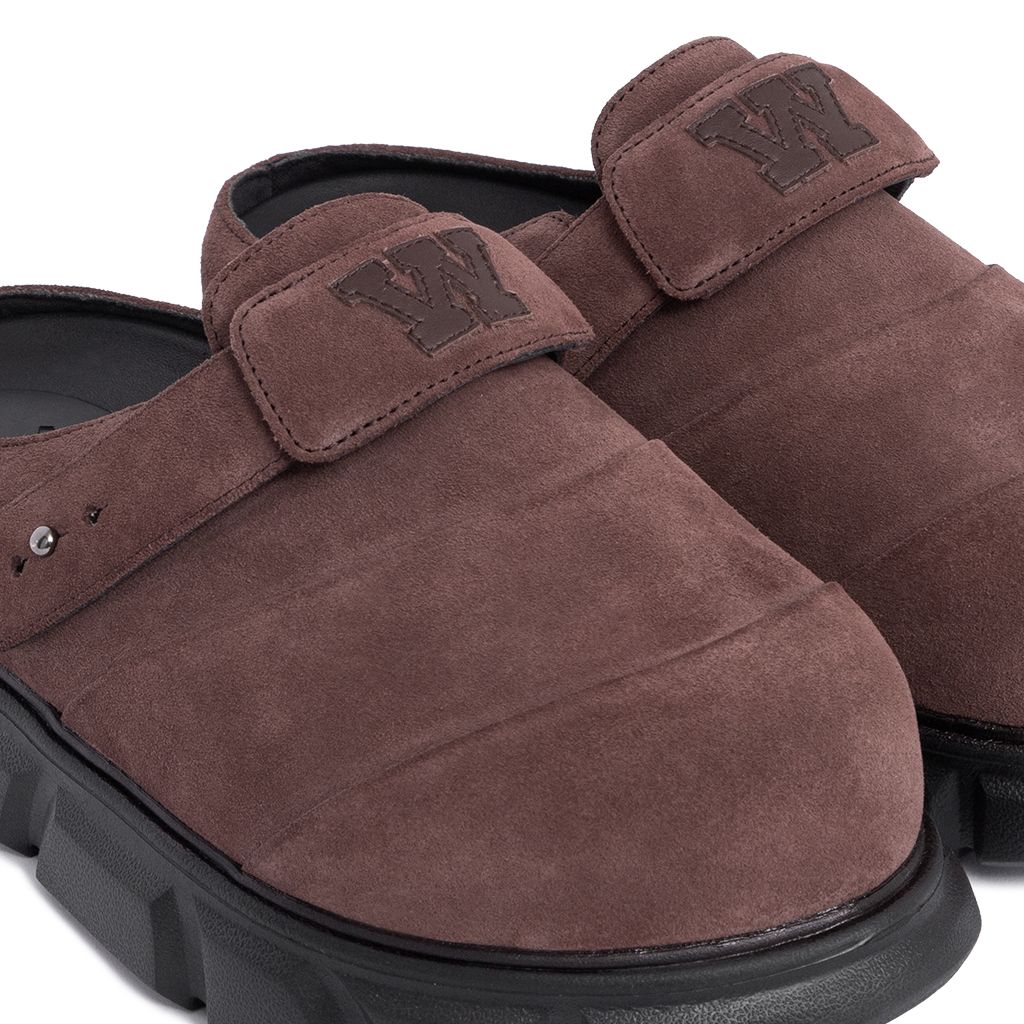 THEWOLF R&E MULE SANDAL - BROWN SUEDE