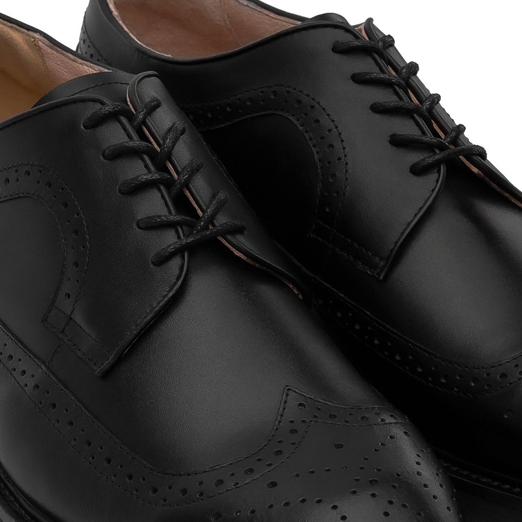 THE SEAN LADY WOLF BROGUE DERBY - BLACK
