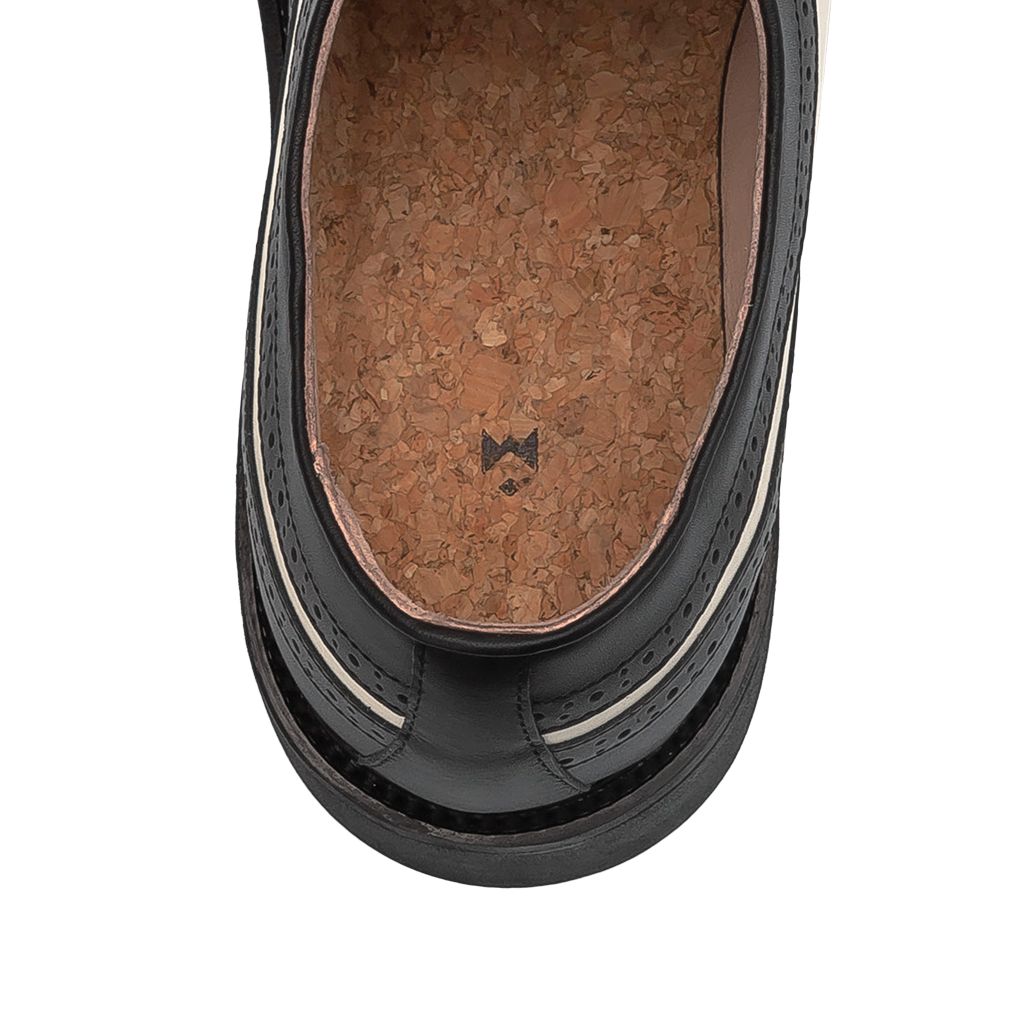 THE SEAN WOLF BROGUE DERBY - BLACK OFF WHITE