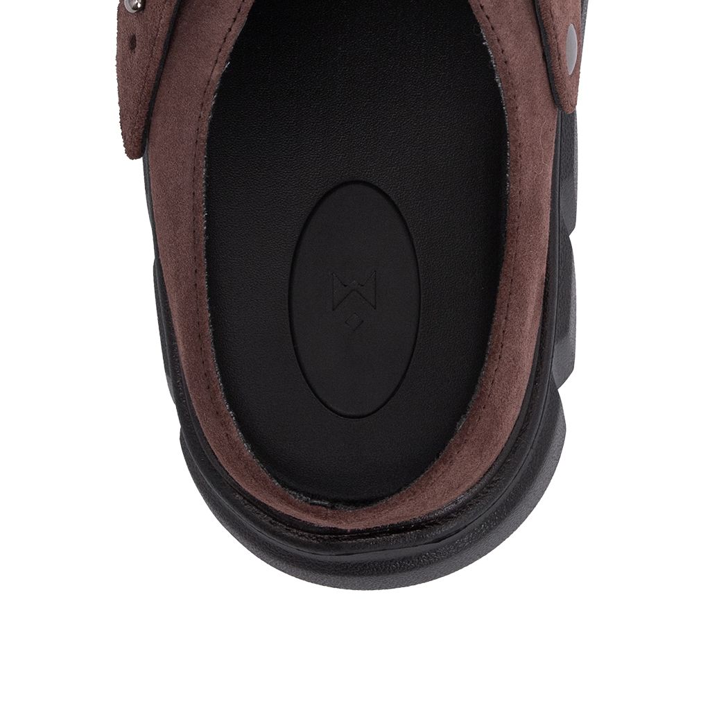 THEWOLF R&E MULE SANDAL - BROWN SUEDE