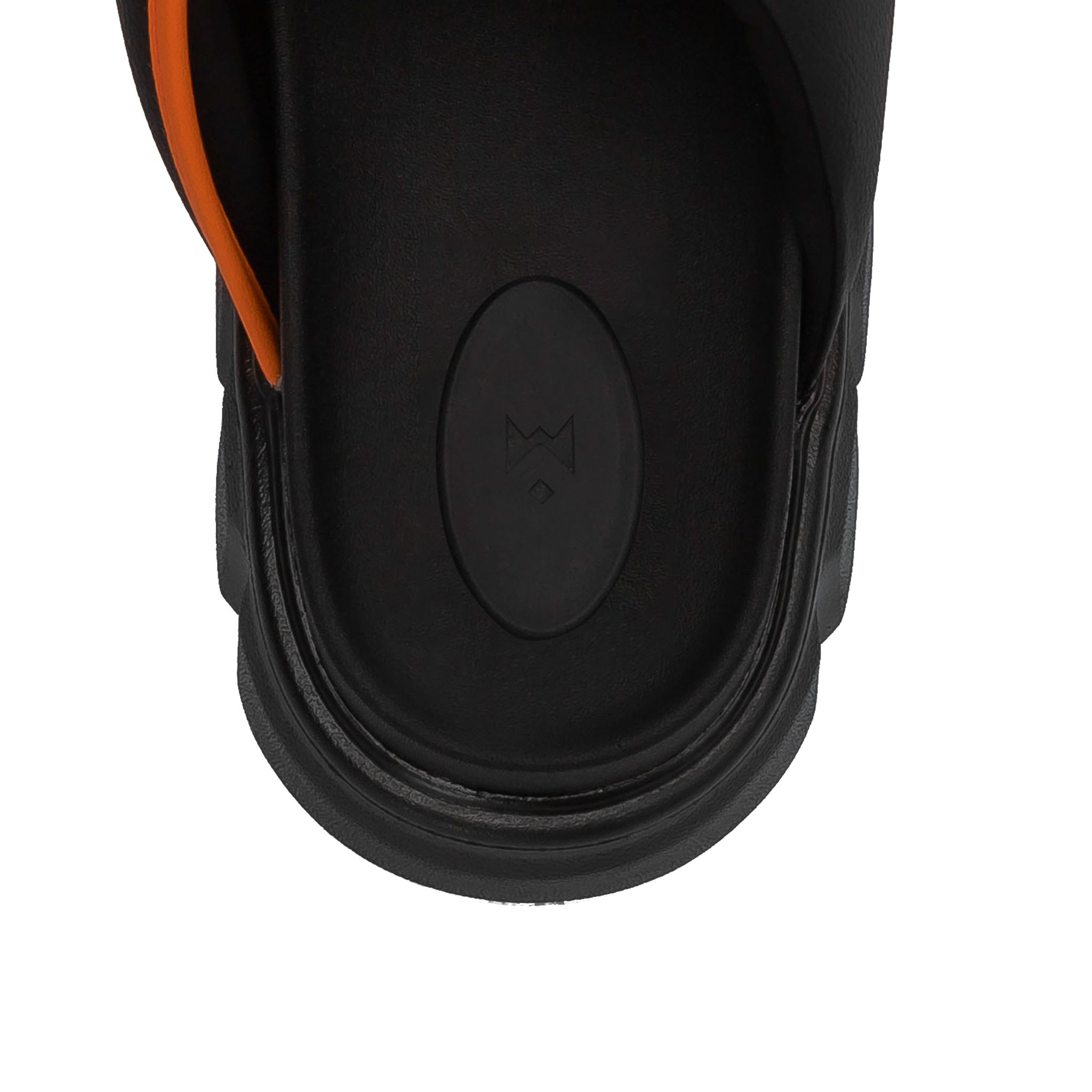 THE LARVA WOLF SLIDE SANDAL - BLACK ORANGE