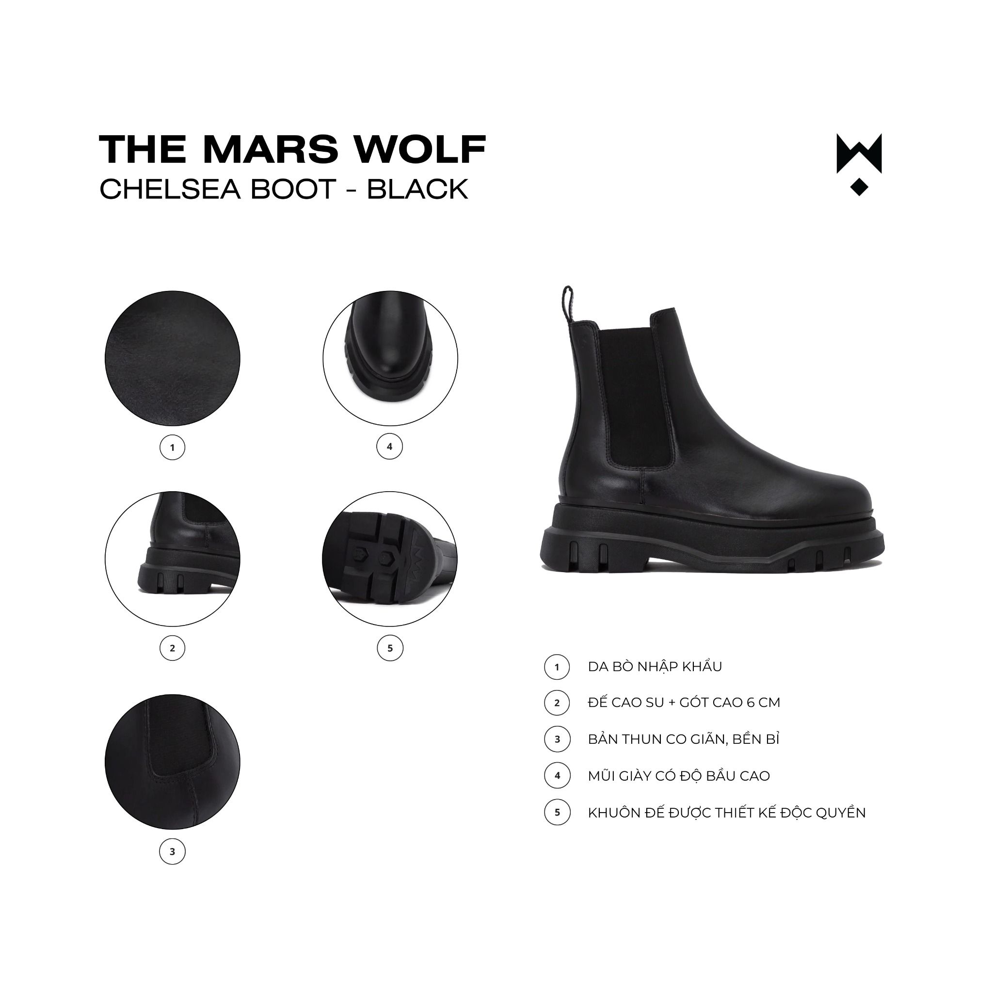 THE MARS WOLF CHELSEA BOOT - BLACK