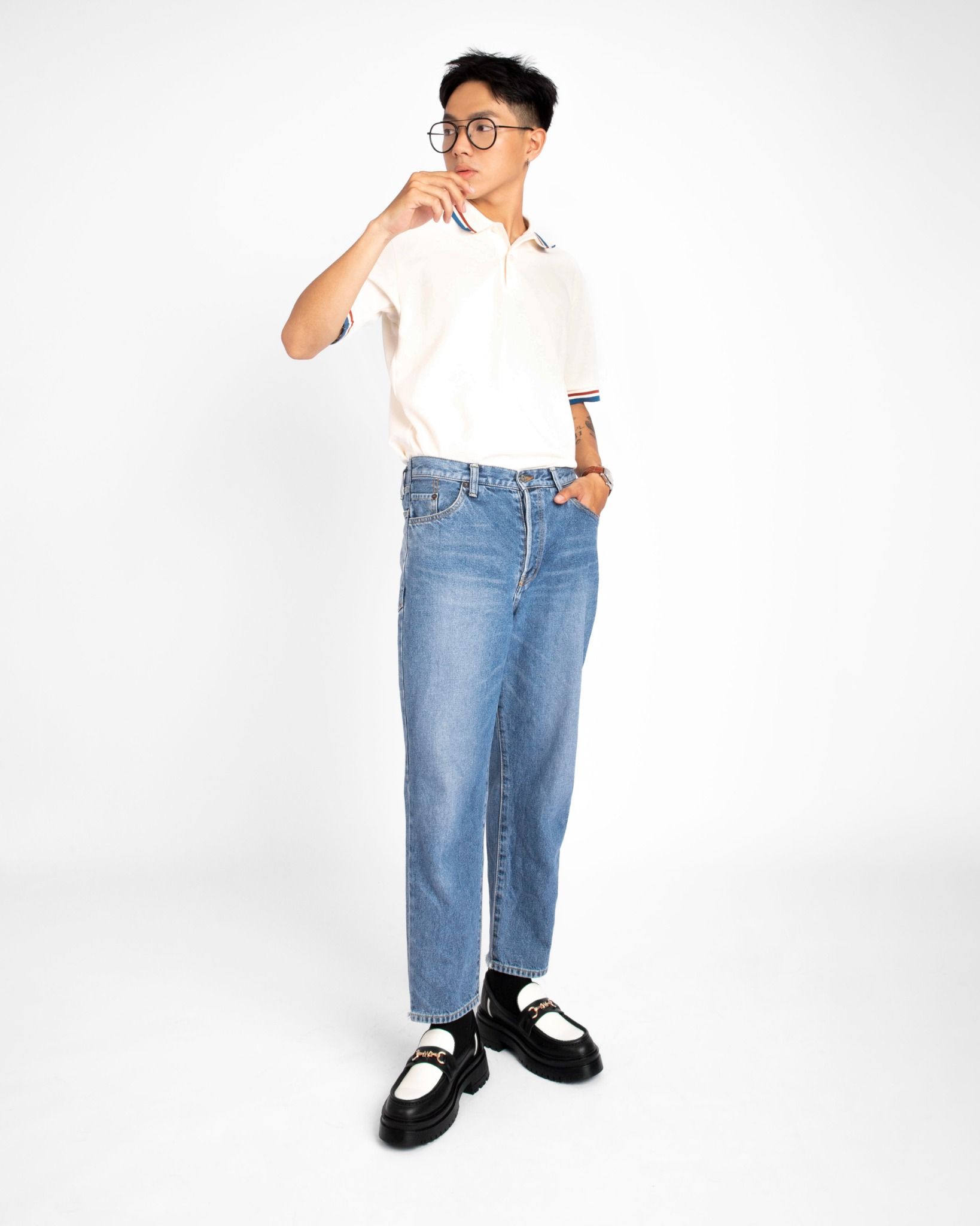 THE SEAN WOLF CHUNKY LOAFER - BLACK OFF WHITE