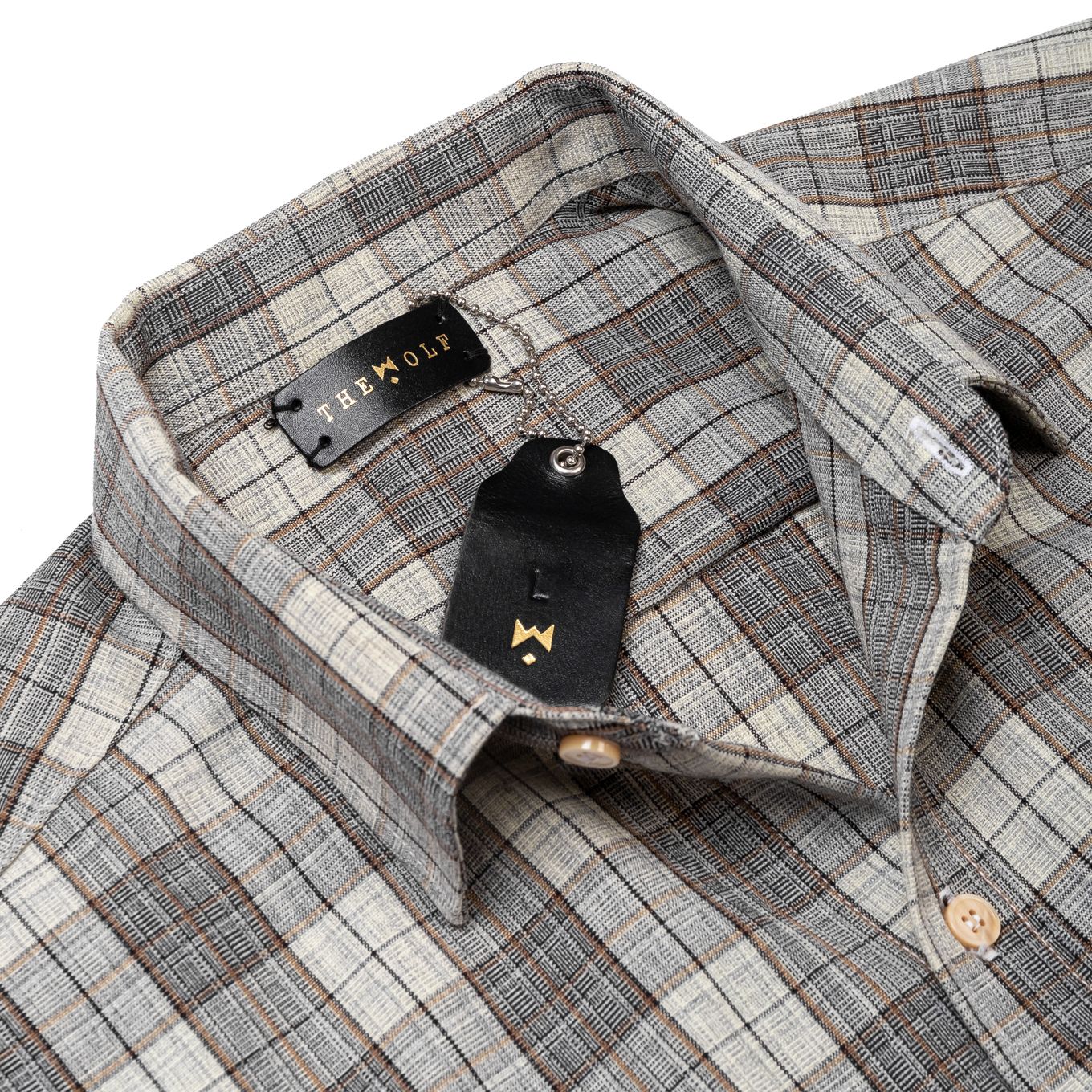 THEWOLF CHECK SHIRT GREY