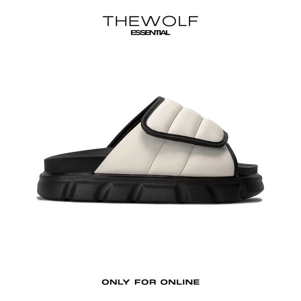  THE LARVA LADY WOLF SLIDE SANDAL - CREAM WHITE 