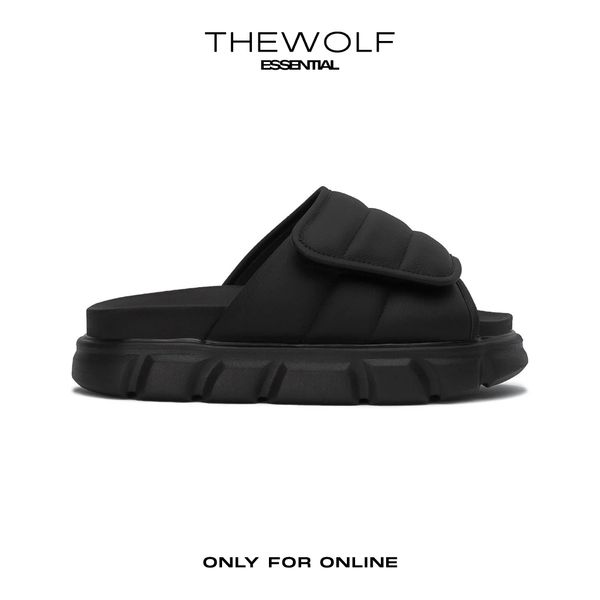  THE LARVA LADY WOLF SLIDE SANDAL - FULL BLACK 