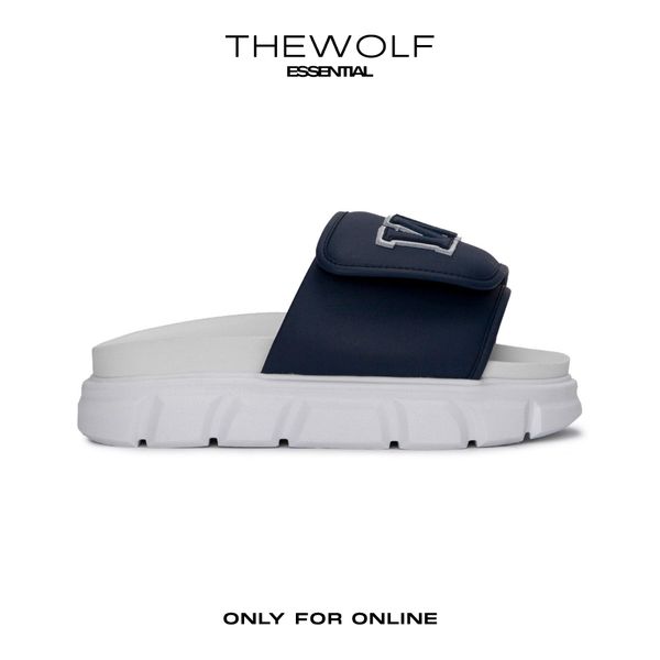  THE LADY WOLF W SLIDE SANDAL - BLUE & WHITE 