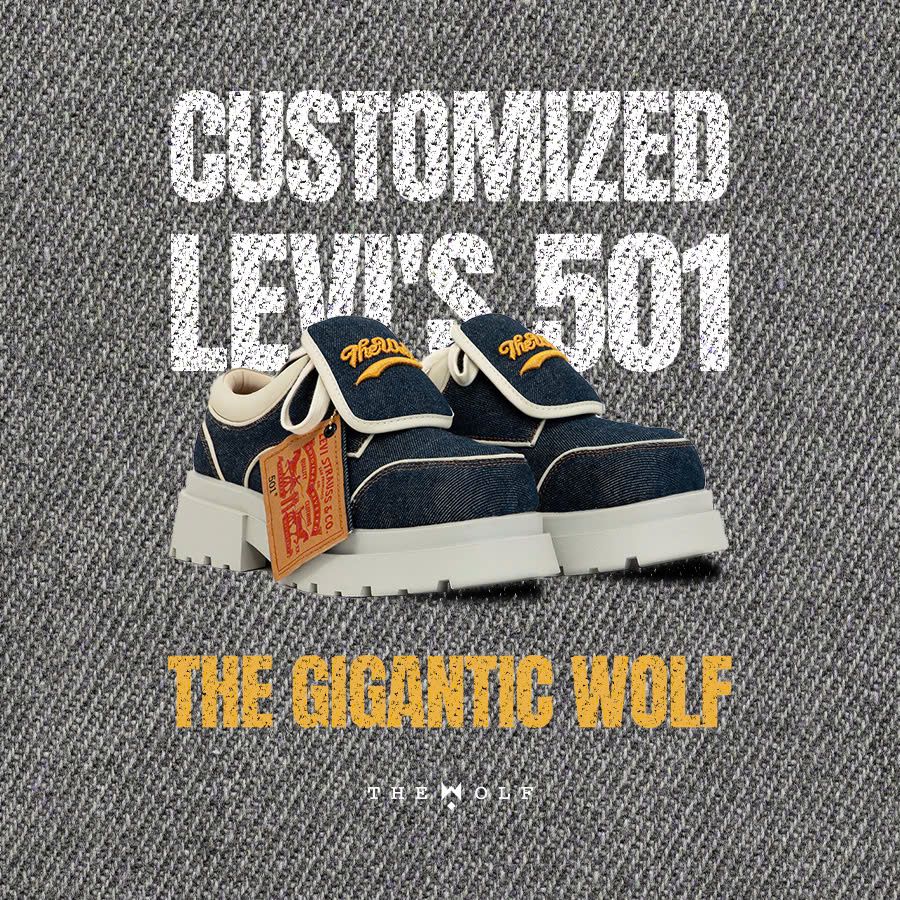 THE GIGANTIC WOLF DERBY SPECIAL EDITION - CUSTOMIZED 501 LEVI'S DENIM
