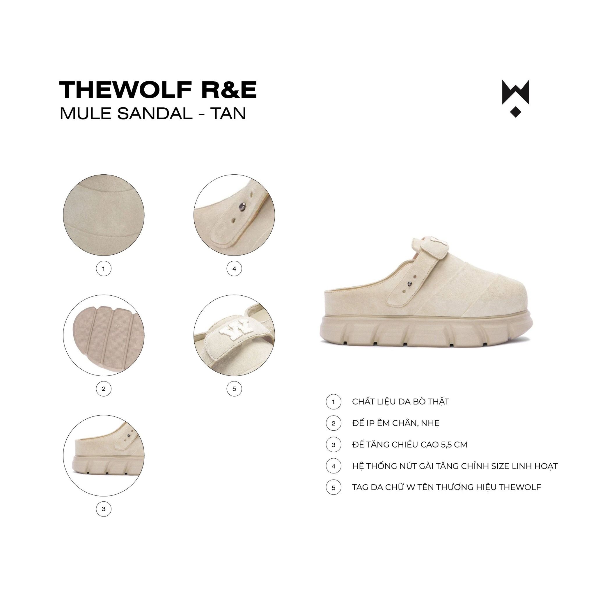 THEWOLF R&E MULE SANDAL - TAN
