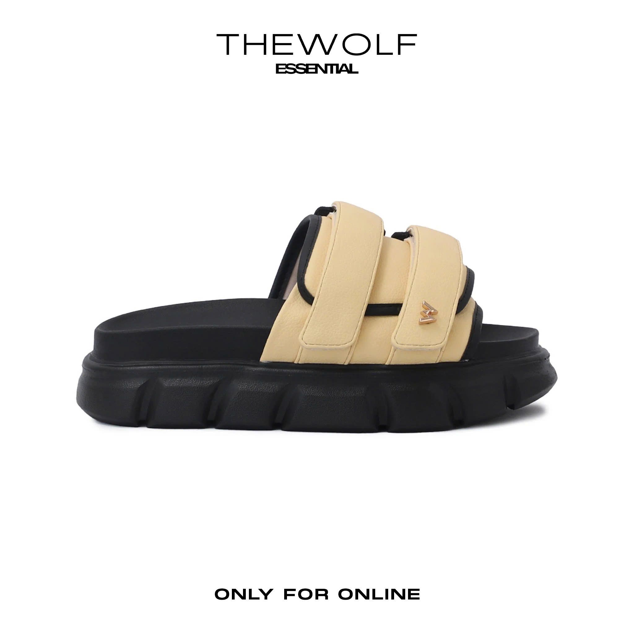 THEWOLF ESSENTIAL STRAP SLIDE SANDAL - YELLOW CREAM