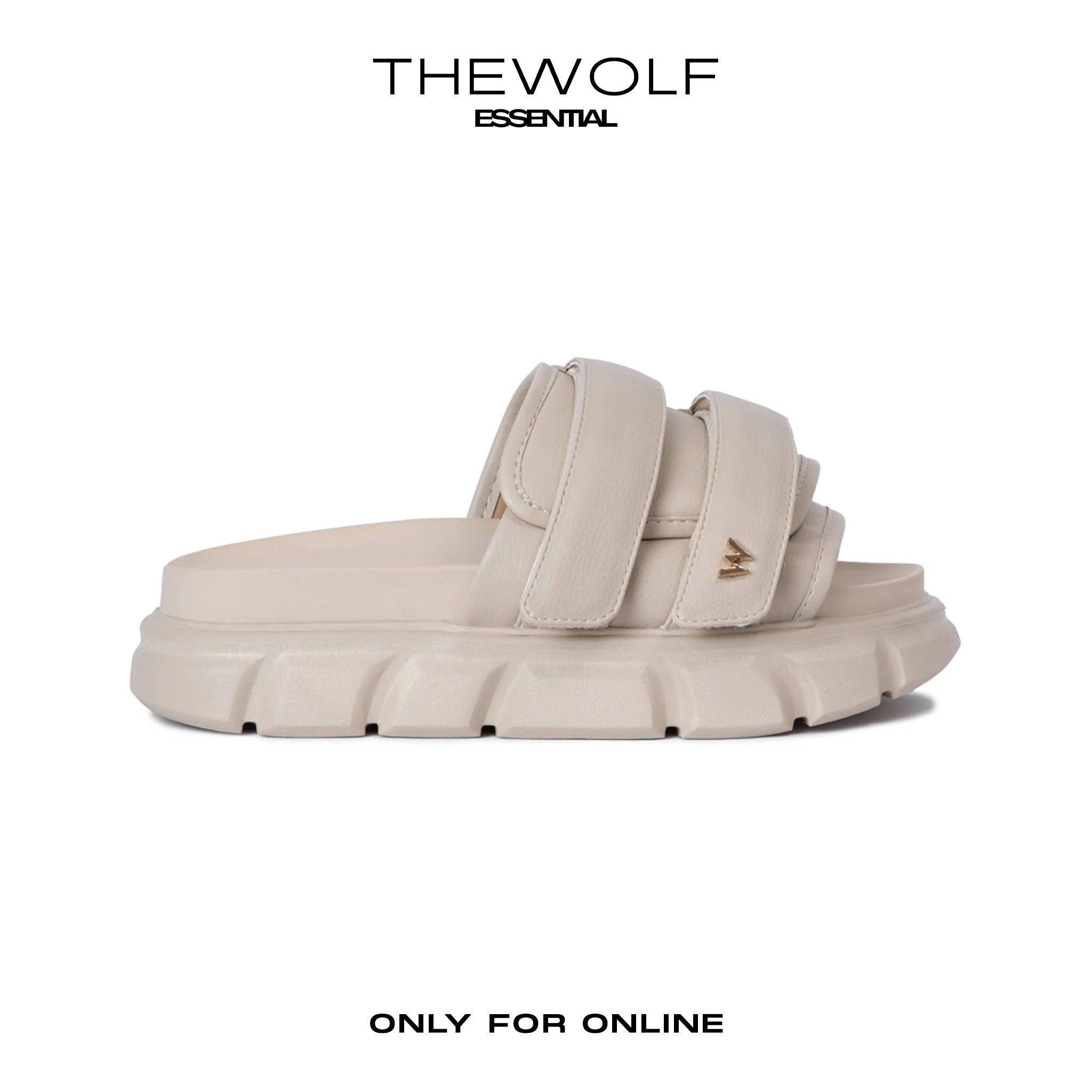 THEWOLF ESSENTIAL STRAP SLIDE SANDAL - BEIGE