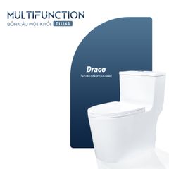 Bồn Cầu Liền Khối Draco T1124S Thiết Kế Dùng Được Cho Người Lớn Và Cả Trẻ nhỏ Chất Liệu Sứ Cao Cấp Tuổi Thọ Lên Tới 30 Năm - Hàng Chính Hãng