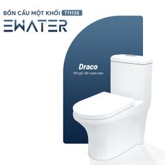 Bồn Cầu Liền Khối Draco T1113S Công Nghệ Xả Xoáy Typhoon Siêu Sạch Chất Liệu Sứ Cao Cấp Tuổi Thọ Lên Tới 30 Năm - Hàng Chính Hãng