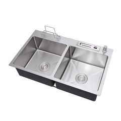 Bồn Rửa Chén 2 Hố Draco S1285ITD Chất Liệu Inox 304 Đúc Nguyên Khối Chống Gỉ Chống Ăn Mòn - Hàng Chính Hãng