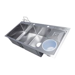 Bồn Rửa Chén 2 Hố Draco S1318IR Chất Liệu Inox 304 Đúc Nguyên Khối Chống Gỉ Chống Ăn Mòn - Hàng Chính Hãng