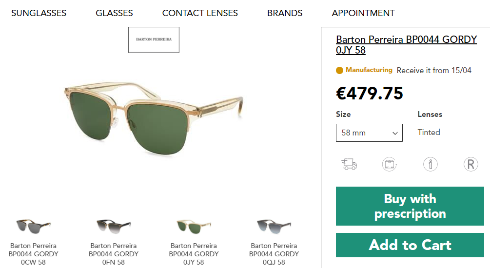Barton Perreira Gordy Champagne Brushed Gold sunglasses