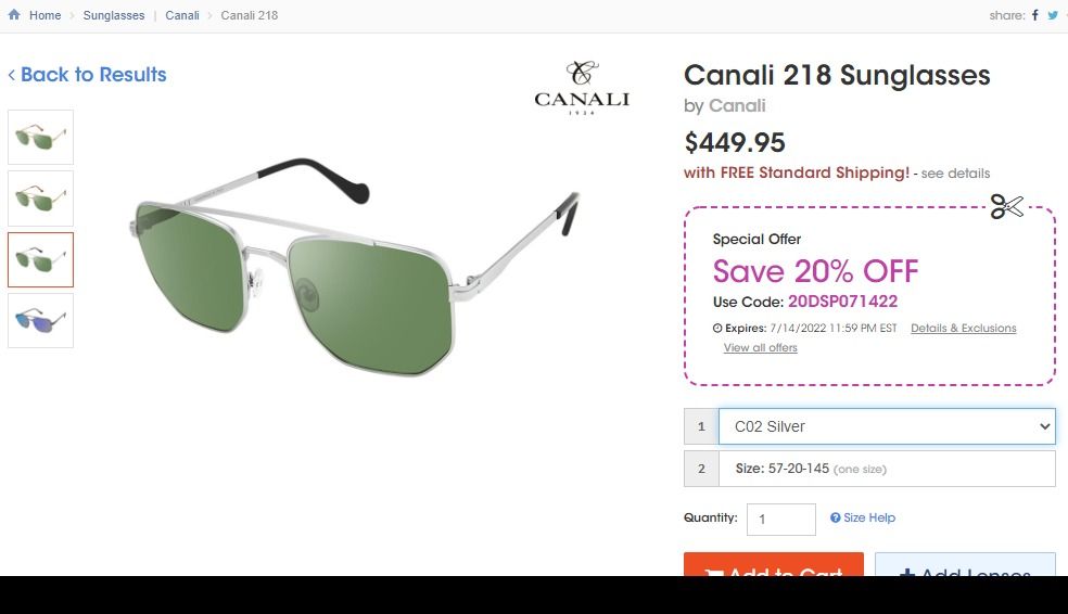 Canali 218 silver sunglasses