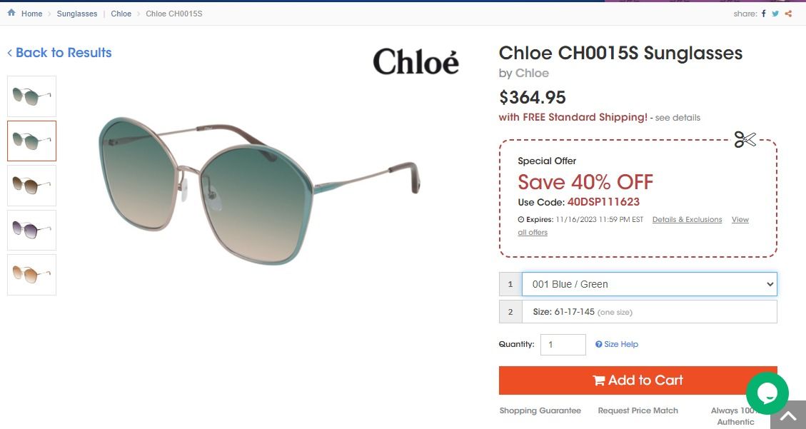 Chloe CH0015s 001 sunglasses