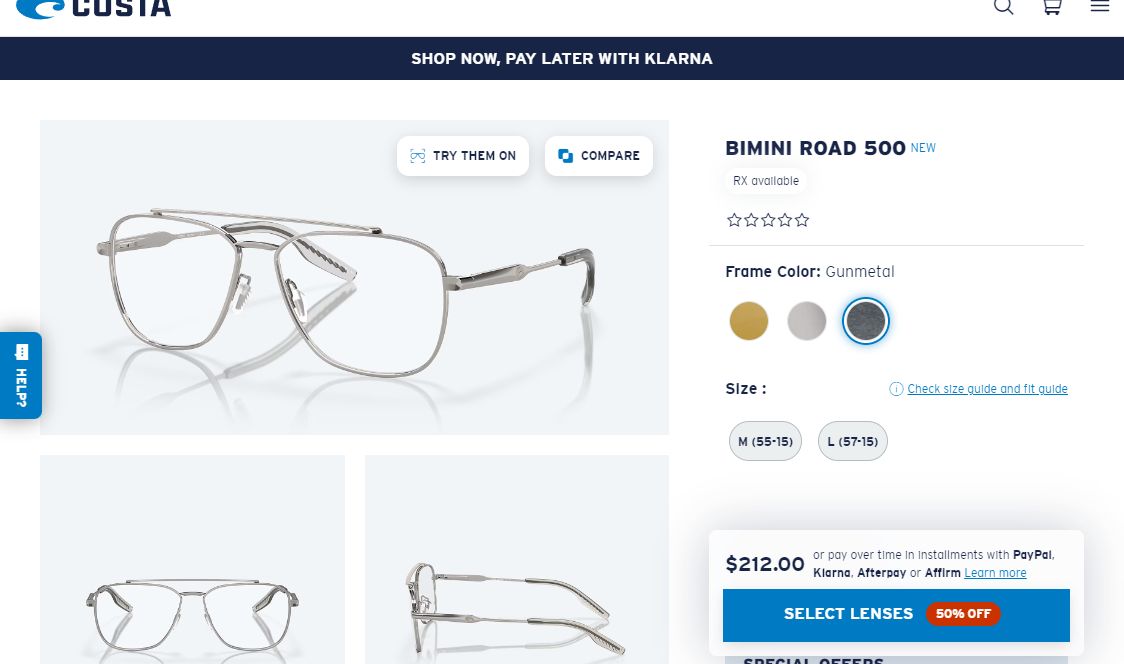 Costa Del Mar Bimini Road 500 6A3013 eyeglasses