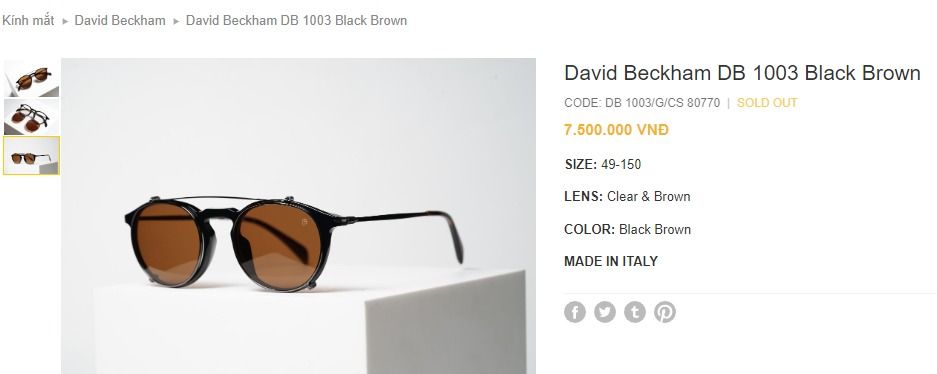  David Beckham DB 1003 02M2 eyeglasses with sun clip on 