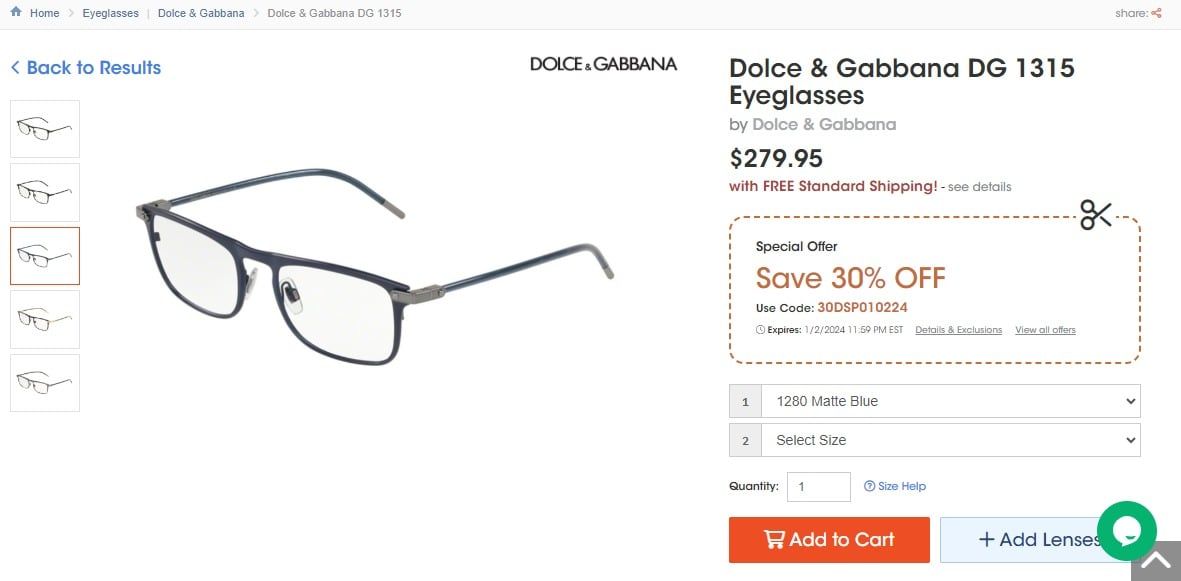 Dolce & Gabbana DG1315 1280 eyeglasses