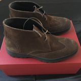  Ferragamo Parker Suede Wingtip boots 