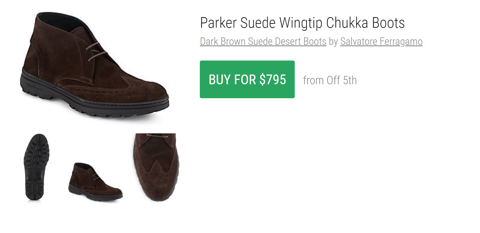  Ferragamo Parker Suede Wingtip boots 