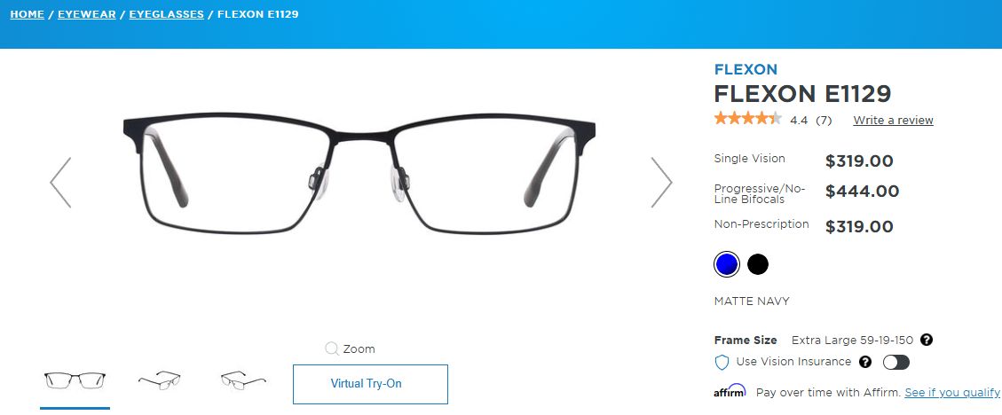Flexon E1129 002 titanium eyeglasses