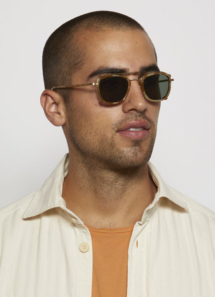 (ĐÃ BÁN) Garrett Leight Garfield Eyeglasses gold with clip on