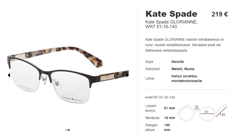 Kate Spade Glorianne Black Havana