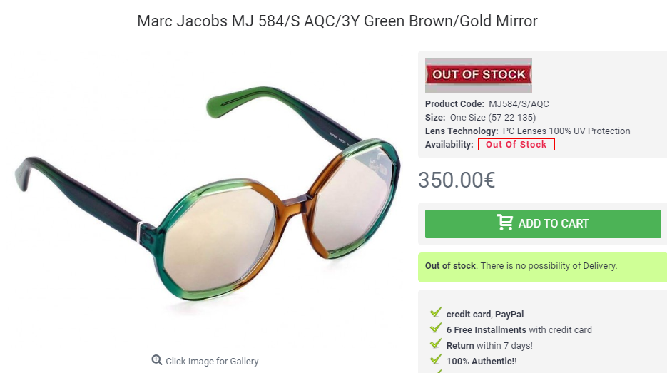 Marc Jacobs MJ 584 S AQC 3Y