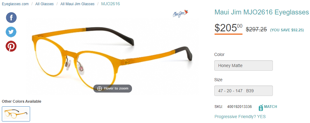 Maui Jim MJO2616 21M
