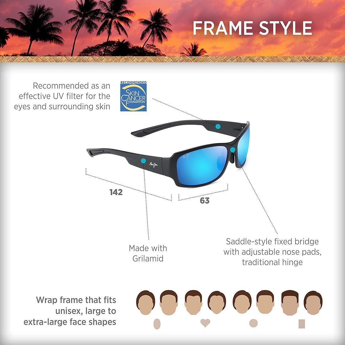 Maui Jim Monkeypod Blue Hawaii sunglasses