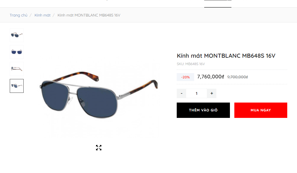 ĐÃ BÁN - Mont Blanc MB648S 16V sunglasses