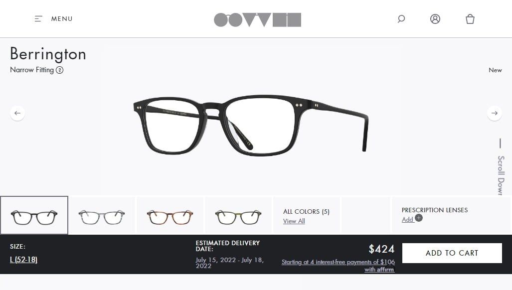 (ĐÃ BÁN) Oliver Peoples Berrington Semi Matte Black OV5427U 1465
