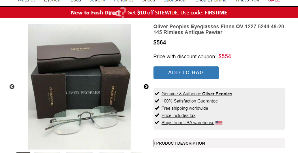Oliver Peoples Finne