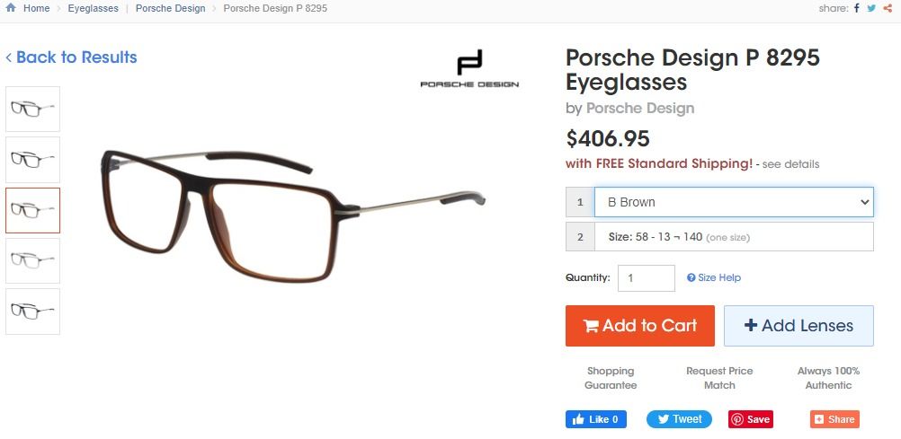 Porsche Design P 8295 B eyeglasses