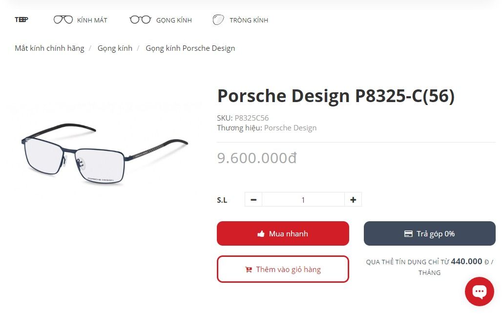 (ĐÃ BÁN) Porsche Design P 8325 A carbon fiber temples eyeglasses