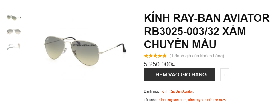 (ĐÃ BÁN) Ray Ban RB3025 003/32 gradient