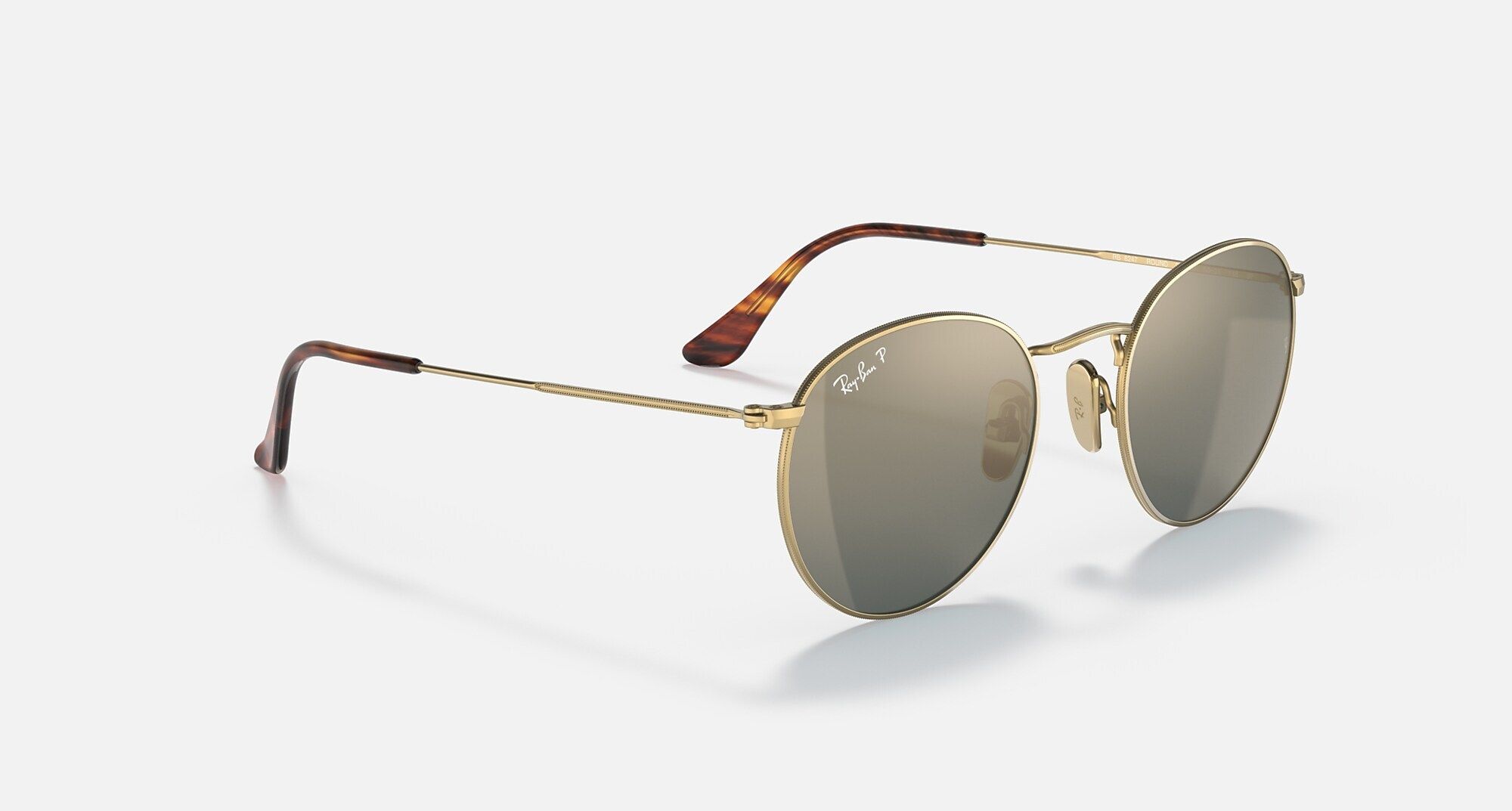 Ray Ban RB8247 9217T0 round titanium polarized sunglasses